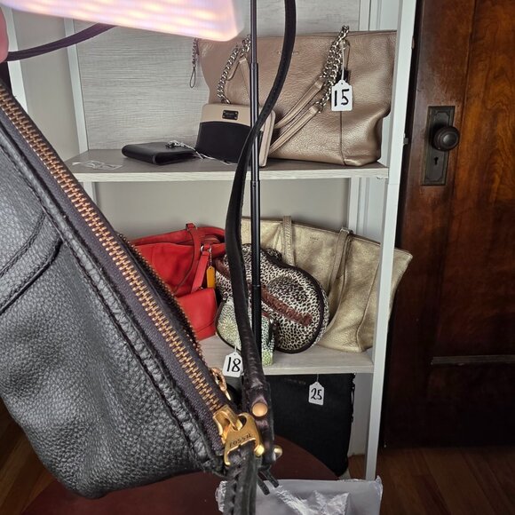 Fossil Elise Black Pebbled Leather Small Crossbody - Picture 4 of 17